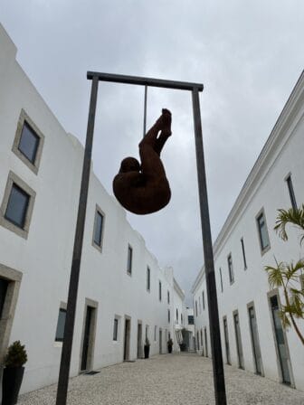 art object inside the citadel of Cascais in Portugal