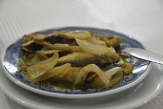 the small fish dish at San Domingos, the restaurant in Evora