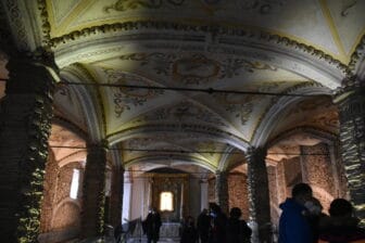 the ceiling of the bone chapel in Evora