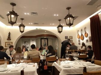 inside O Faia, a Fado restaurant in Lisbon