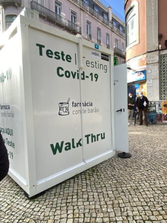 Covid test container in Lisbon