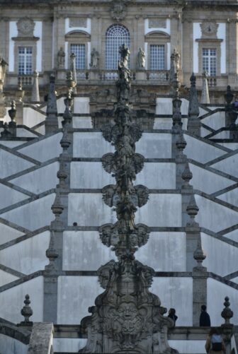 the staircase of Bom Jesus do Monte in Braga seen from the landing