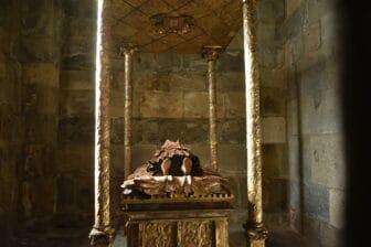 a tomb of a royal child in the cathedral in Braga