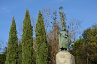 the statue of Afonso I in Guimaraes in Portugal
