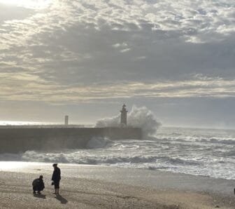 La spiaggia ed il mare in tempesta