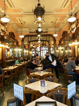 the interior of Majestic Cafe in Oporto