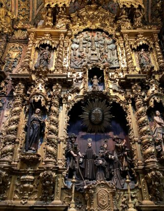 the chapel showing the suffering of the monks abroad in Church of San Francisco in Oporto