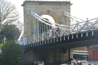 the suspension bridge in Marlow designed by William Tierney Clark