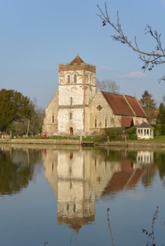 the lovely church on the opposite side of the Thames River