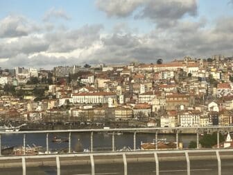 city of Oporto seen from the train