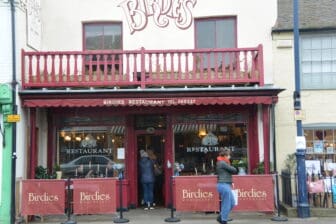 the entrance of Birdies, the restaurant in Whitstable