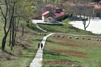 looking back at the Bachkovo Monastery from the hill