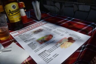 the menu of the cafeteria along the approach to Bachkovo Monastery