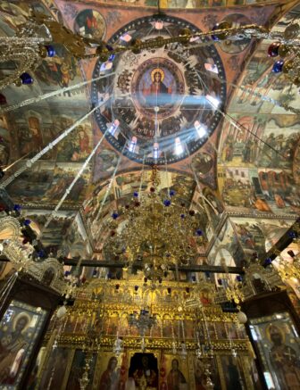 gorgeous interior of the church in Bachkovo Monastery