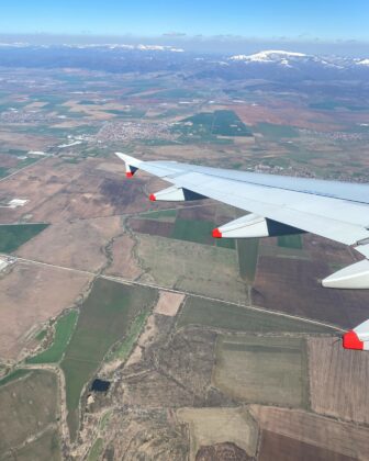 the view near Sofia in Bulgaria seen from the aeroplane