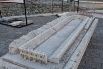the model of the ruins, Roman Stadium in Plovdiv