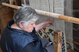 a weaver in Chiprovtsi, Bulgaria