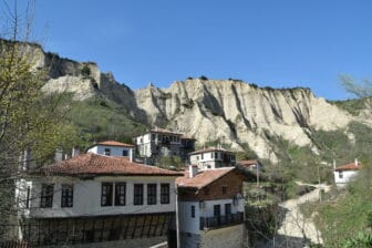the scene in Melnik in Bulgaria