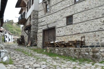 cobbled street in Melnik, Bulgaria