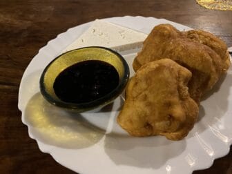 Mekitsi, the Bulgarian fried bread served at Hotel Slavova Krepost in Melnik