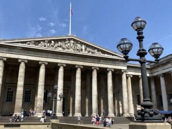 the exterior of British Museum in London