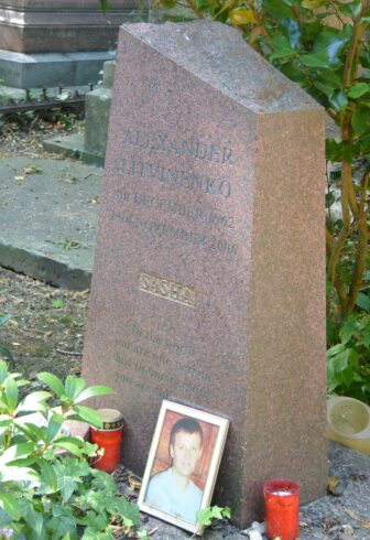 the Litvinenko's grave in Highgate Cemetery in London