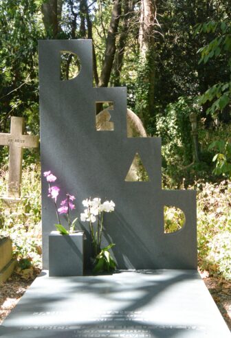 Marx’s head on his grave in Highgate Cemetery