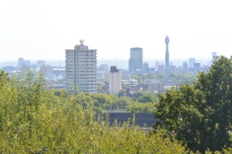 London seen from the hill of Hampstead Heath