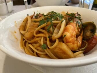 the seafood linguine at Mimmo La Bufala, an Italian restaurant in London