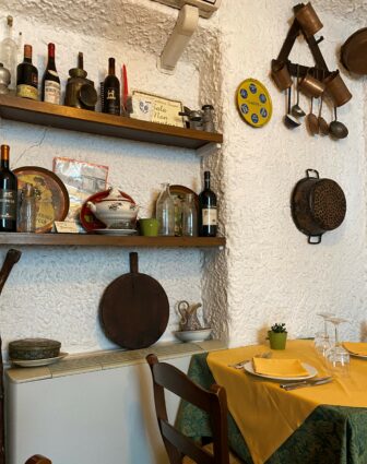 inside Antica Trattoria Ferrari, a restaurant in Pavia, Italy