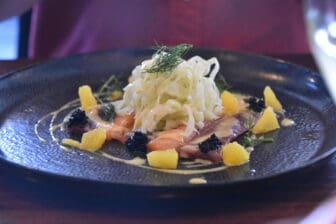 the carpaccio of Webb's the Fish Cafe, the restaurant in Rye, England