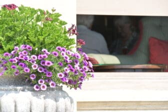 イングランドの貴族の館、クリブデンの窓際の花
