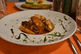 the stewed swordfish at Torattoria Spizzuliamu, a restaurant in Syracuse