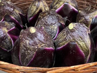 aubergines in the greengrocers in Syracuse, Sicily