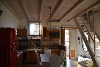 the dining kitchen in our Airbnb in Syracuse