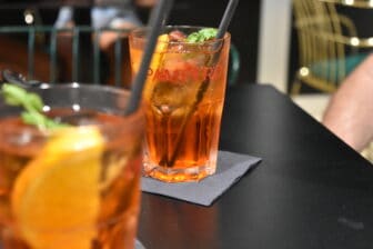 Spritz at a cafe on Ortigia Island in Syracuse