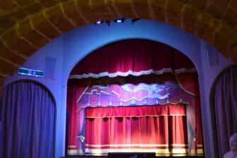 the auditorium of the theatre of the puppet show in Syracuse in Sicily