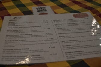 menu of Osteria dei S,apori Perduti, a restaurant in Modica, Sicily