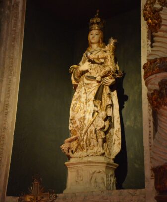 the statue of Mary in St. Peter's Church in Modica, Sicily