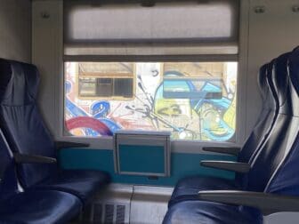 inside the train to Modica