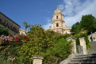 Cathedral of San Giorgio in Modica, Sicily seen from the staircase