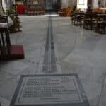 the meridian inside Cathedral of San Giorgio in Modica, Sicily