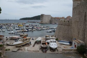 the view of the port of Dubrovnik, Croatia