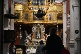 inside St. Blaise's Churchin Dubrovnik at night