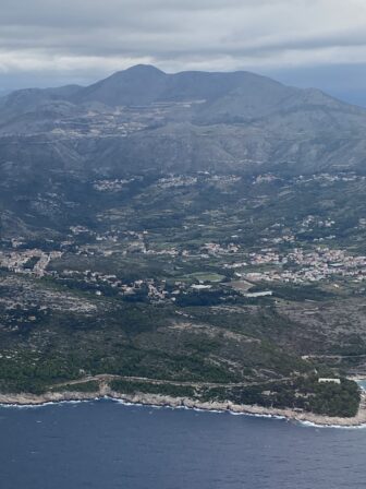 the view of Croatian coast from the aeroplane just before arriving in Dubrovnik