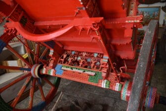 the detail of the traditional cart in the workshop in Ragusa, Sicily