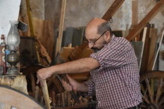 a carpenter of the traditional cart maker, Cinabro in Ragusa, Sicily