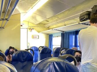 inside the train from Siracusa to Fontane Bianche