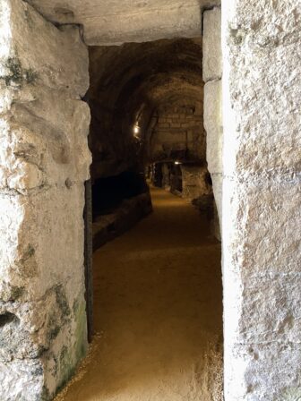 the entrance of the catacombs of Basilica di San Giovanni in Syracuse, Sicily 