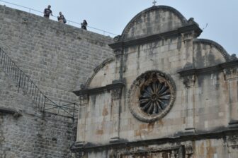 the wall and the church in Dubrovnik which has a long history